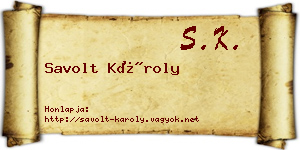 Savolt Károly névjegykártya