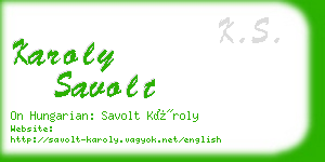 karoly savolt business card